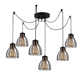 Opviq Kemah - N-1233 Lámpara de araña de metal negro